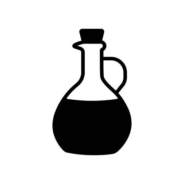 Olive Oil Glass Jug Pitcher Vector Glyph Icon Graph Symbol — Stock Vector