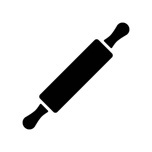 Ikona Vektorového Glyfu Pístu Dřevěným Válečkem Kuchyňský Spotřebič Grafický Symbol — Stockový vektor