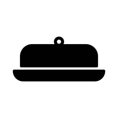 Tereyağı kabı kabartma sembolü. Mutfak aletleri. Yemek pişirme web sitesi tasarımı, logo, uygulama, UI için grafik sembolü