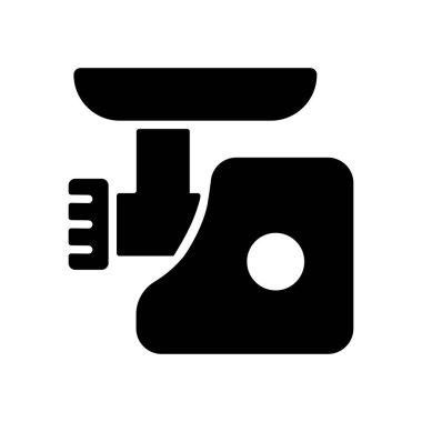 Elektrikli et öğütücü vektör sembol. Elektrikli mutfak aletleri. Yemek pişirme web sitesi tasarımı, logo, uygulama, UI için grafik sembolü