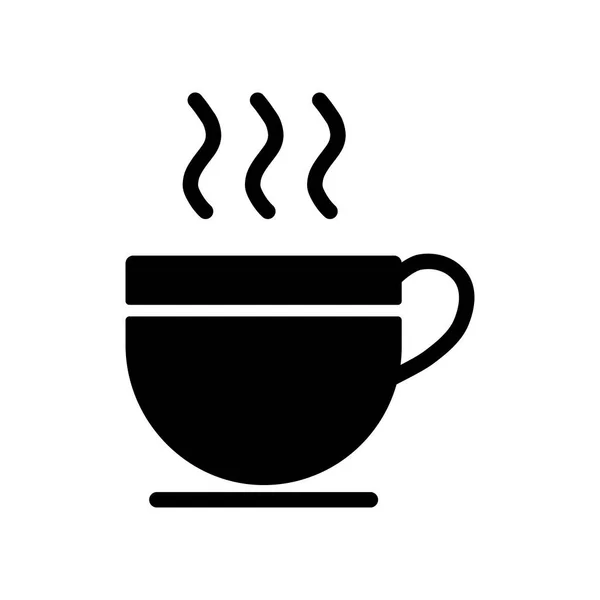 Чашка Кавового Чаю Парою Векторний Гліф Значок Кухонна Техніка Символ — стоковий вектор