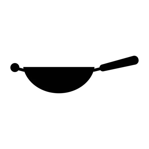 Wok Stekpanna Vektor Glyf Ikon Köksmaskiner Diagram Symbol För Matlagning — Stock vektor