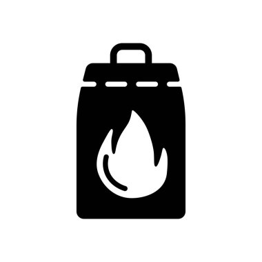 Izgara kömür vektör sembolü. Barbekü ve bbq ızgara tabelası. Yemek pişirme web sitesi ve uygulama tasarımı, logo, uygulama, UI için grafik sembolü