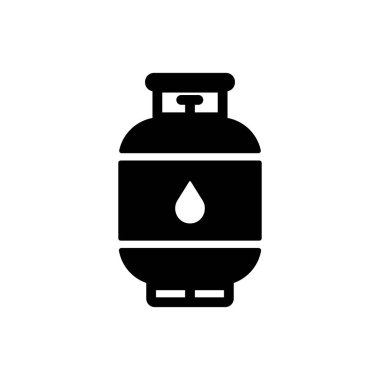 Propan gazı silindir vektör simgesi. Barbekü ve bbq ızgara tabelası. Yemek pişirme web sitesi ve uygulama tasarımı, logo, uygulama, UI için grafik sembolü
