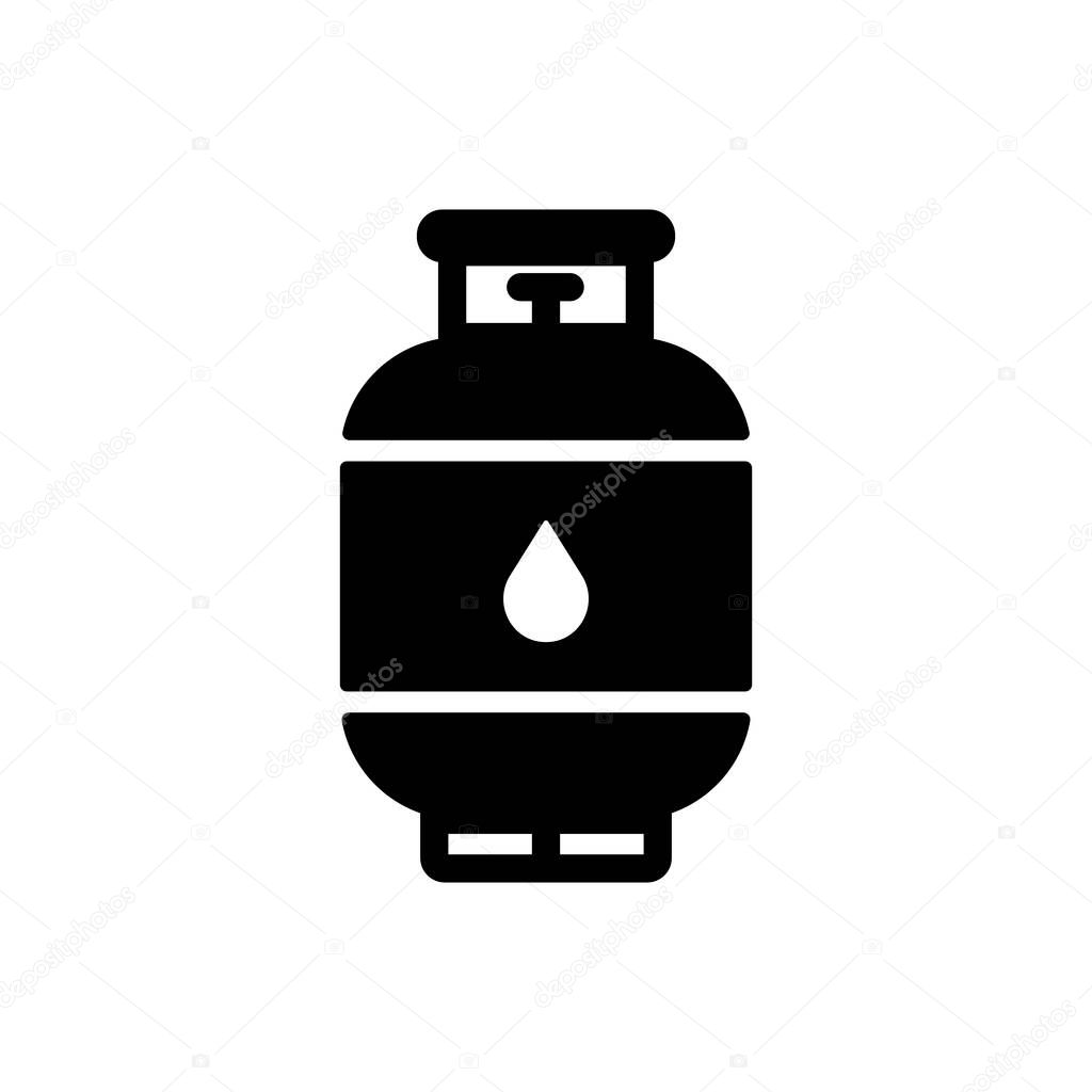 Propane gas cylinder vector glyph icon. Barbecue and bbq grill sign. Graph symbol for cooking web site and apps design, logo, app, UI