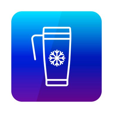 Isı kabı vektör simgesiyle seyahat et. Kış işareti. Seyahat ve turizm web sitesi ve uygulama tasarımı, logo, uygulama, UI için grafik sembolü