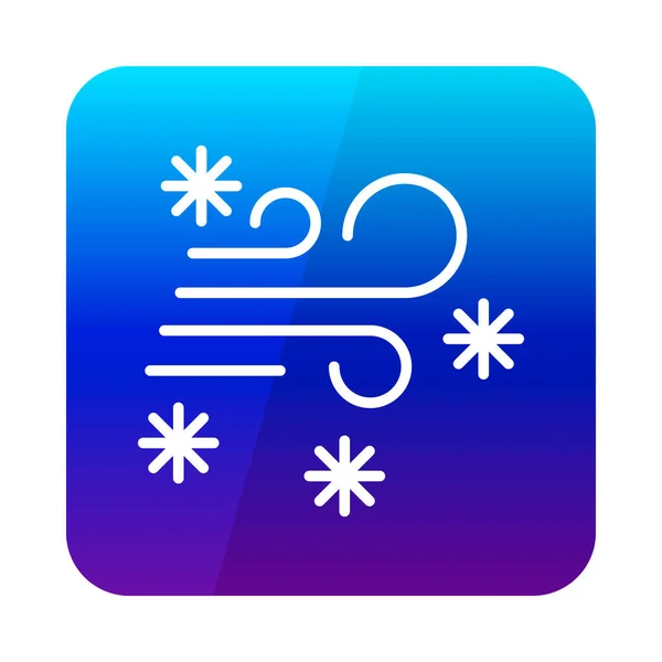 Wind Snow Snowstorm Vector Icon Winter Sign Graph Symbol Travel — Stock Vector
