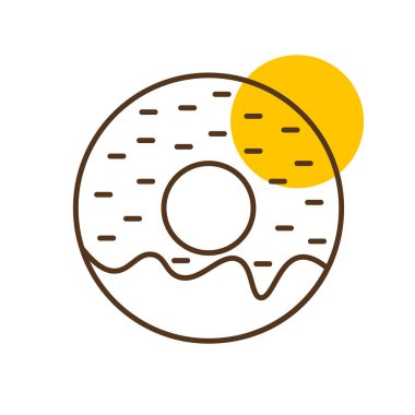 Donut vektör simgesi. Fast food burcu. Yemek pişirme web sitesi ve uygulama tasarımı, logo, uygulama, UI için grafik sembolü