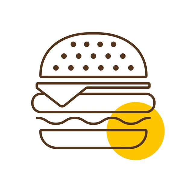 Burger Vektör Ikonu Fast Food Burcu Yemek Pişirme Web Sitesi — Stok Vektör