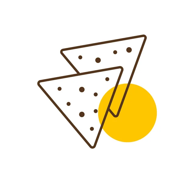 Tortilla Chips Nachos Tortillas Vecteur Icône Signe Restauration Rapide Symbole — Image vectorielle