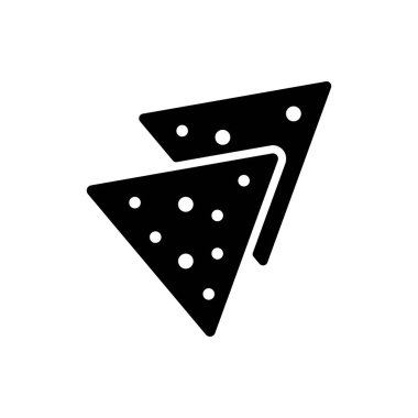 Tortilla cipsi ya da nachos tortilla vektör simgesi. Fast food burcu. Yemek pişirme web sitesi ve uygulama tasarımı, logo, uygulama, UI için grafik sembolü