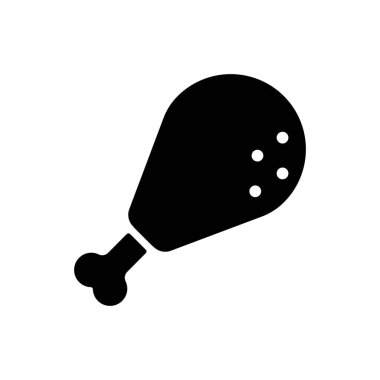 Chicken 'ın bacak vektör simgesi. Fast food burcu. Yemek pişirme web sitesi ve uygulama tasarımı, logo, uygulama, UI için grafik sembolü