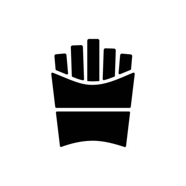 Patates kızartması vektör simgesi. Fast food burcu. Yemek pişirme web sitesi ve uygulama tasarımı, logo, uygulama, UI için grafik sembolü