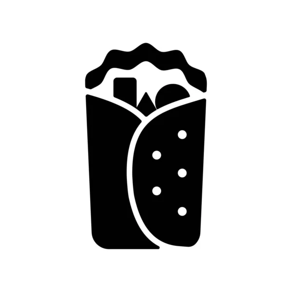 Burrito Wrap Icône Glyphe Vectoriel Signe Restauration Rapide Symbole Graphique — Image vectorielle