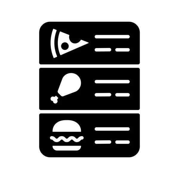 Векторная Иконка Меню Онлайн Еды Знак Доставки Графический Символ Приготовления — стоковый вектор