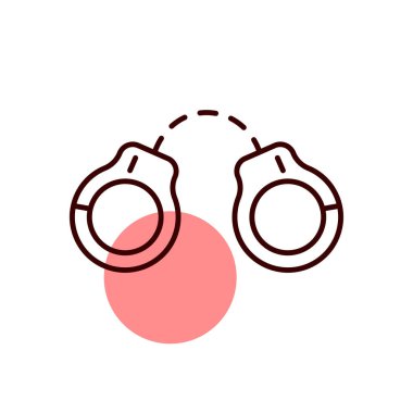 Kelepçe vektör simgesi. Polis işareti. Gösteri, protesto, grev, devrim. Web sitenizin tasarımı için grafik sembolü, logo, uygulama, UI