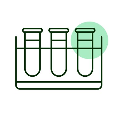 Test tüpleri vektör simgesi. İlaç ve sağlık sigortası, tıbbi destek işareti. Tıbbi web sitesi ve uygulama tasarımı için grafik sembolü, logo, uygulama, UI