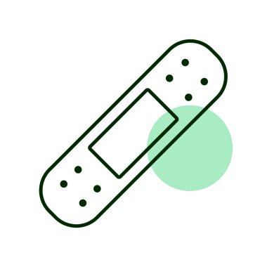 Yapışkan alçı vektör simgesi. İlaç ve sağlık sigortası, tıbbi destek işareti. Tıbbi web sitesi ve uygulama tasarımı için grafik sembolü, logo, uygulama, UI