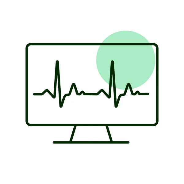 Computer Diagnostics Vector Icon Medicine Healthcare Medical Support Sign Graph — Stock Vector