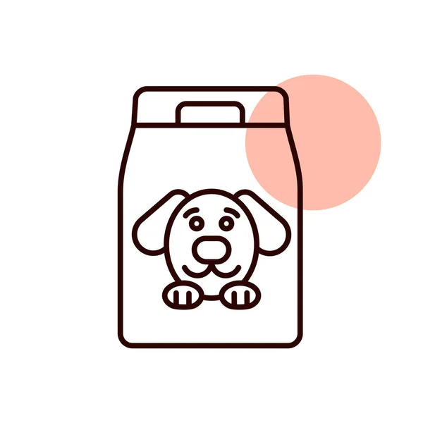 Sac Nourriture Pour Chien Icône Vectorielle Pet Animal Signe Symbole — Image vectorielle