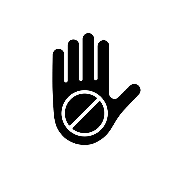 Hand Stop Forbidden Vector Glyph Icon Demonstration Protest Strike Revolution — Stock Vector