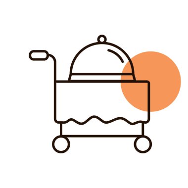 Otel odası servis vektör simgesi. Seyahat ve turizm web sitesi ve uygulama tasarımı, logo, uygulama, UI için grafik sembolü