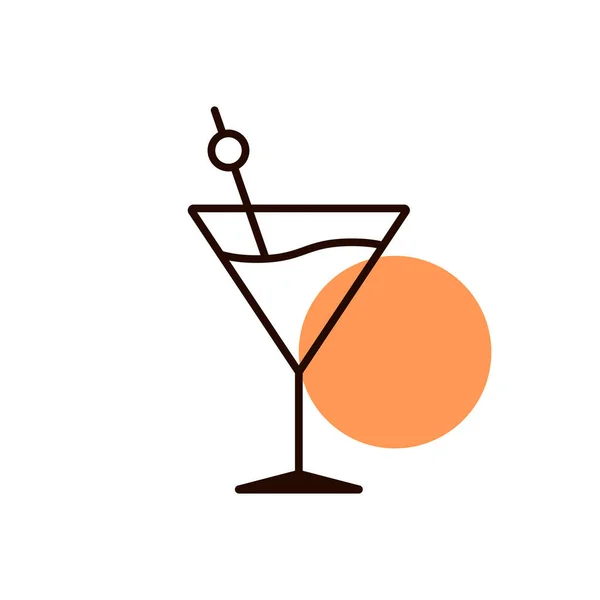 Cocktail Bere Vettore Icona Vetro Simbolo Grafico Bar Caffè Sito — Vettoriale Stock