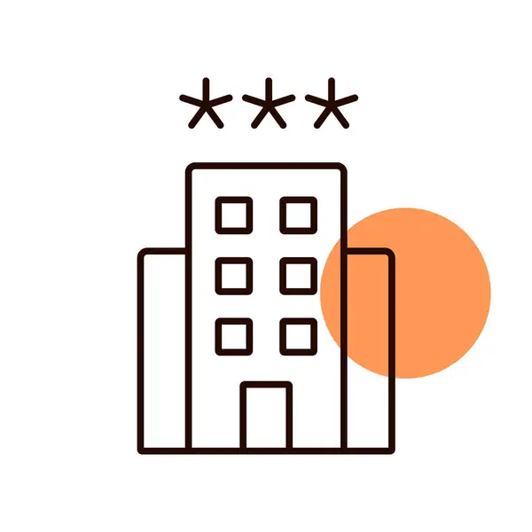Trestjärnigt Hotell Vektor Ikon Diagram Symbol För Resor Och Turism — Stock vektor