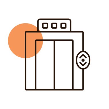 Asansör, düz vektör simgesini kaldır. Seyahat ve turizm web sitesi ve uygulama tasarımı, logo, uygulama, UI için grafik sembolü