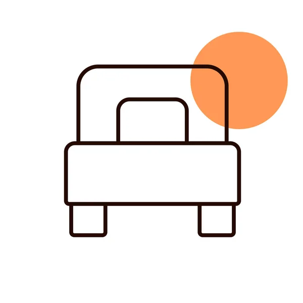 Односпальная Кровать Плоским Вектором Графический Символ Путешествий Туризма Дизайн Веб — стоковый вектор