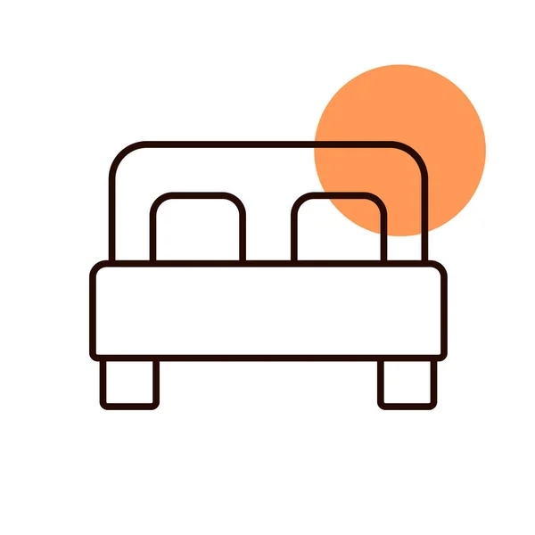 Двуспальная Кровать Плоская Векторная Икона Графический Символ Путешествий Туризма Дизайн — стоковый вектор
