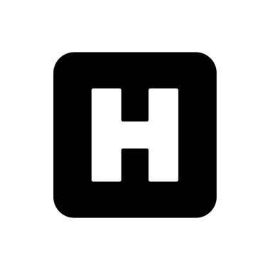 Hastane vektör sembolü. İlaç ve sağlık sigortası, tıbbi destek işareti. Tıbbi web sitesi ve uygulama tasarımı için grafik sembolü, logo, uygulama, UI