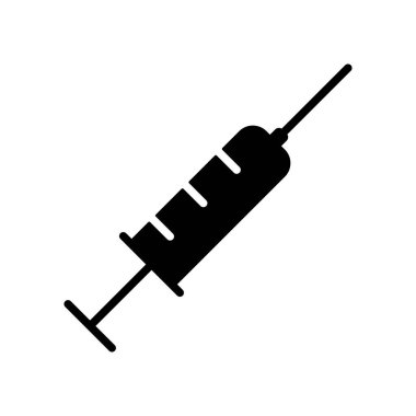 Şırınga vektör sembolü. İlaç ve sağlık sigortası, tıbbi destek işareti. Tıbbi web sitesi ve uygulama tasarımı için grafik sembolü, logo, uygulama, UI