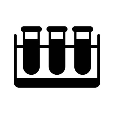 Test tüpleri vektör simgesi. İlaç ve sağlık sigortası, tıbbi destek işareti. Tıbbi web sitesi ve uygulama tasarımı için grafik sembolü, logo, uygulama, UI