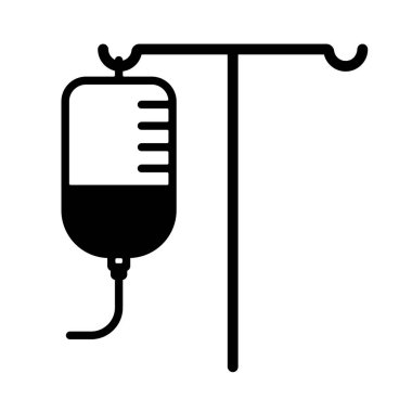 IV vektör simgesi dur. İlaç ve sağlık sigortası, tıbbi destek işareti. Tıbbi web sitesi ve uygulama tasarımı için grafik sembolü, logo, uygulama, UI
