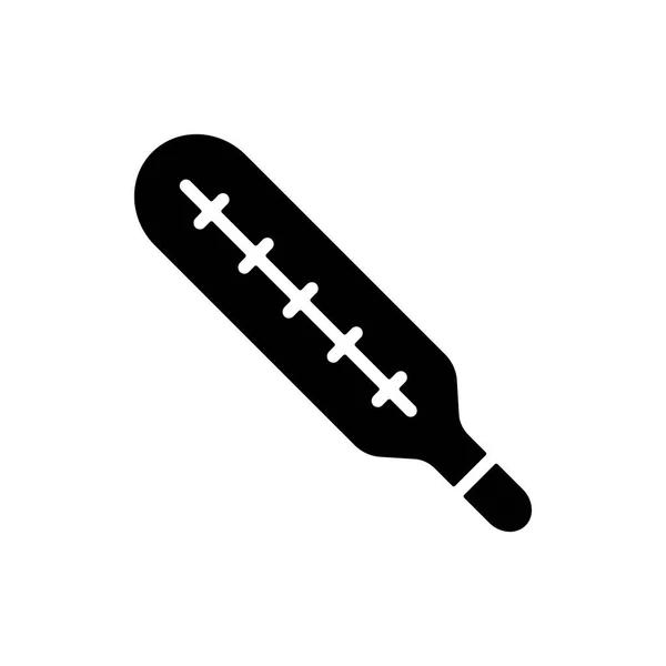 Ikona Wektorowego Termometru Medycznego Rtęci Medycyna Znak Pomocy Medycznej Symbol — Wektor stockowy