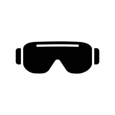 Biyoloji, göz koruyucusu vektör simgesi. Bilimsel laboratuvar gözlükleri. İlaç işareti var. Tıbbi web sitesi ve uygulama tasarımı, uygulama, UI için grafik sembolü