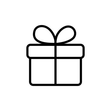 Hediye vektör simgesi. E-ticaret tabelası. Web sitenizin tasarımı için grafik sembolü, logo, uygulama, UI. Vektör illüstrasyonu, EPS10.