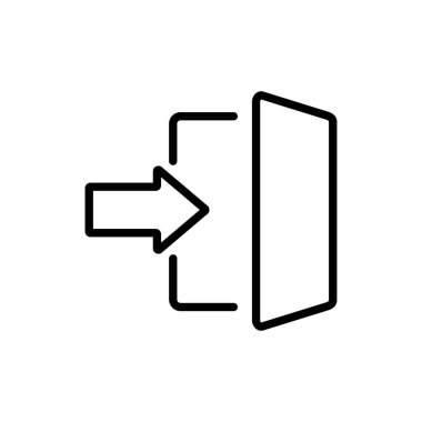 Düz moda giriş simgesi. E-ticaret tabelası. Web sitenizin tasarımı için grafik sembolü, logo, uygulama, UI. Vektör illüstrasyonu, EPS10.