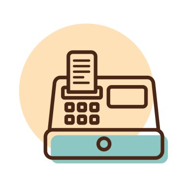 Para makinesi simgesi. E-ticaret tabelası. Web sitenizin tasarımı için grafik sembolü, logo, uygulama, UI. Vektör illüstrasyonu, EPS10.