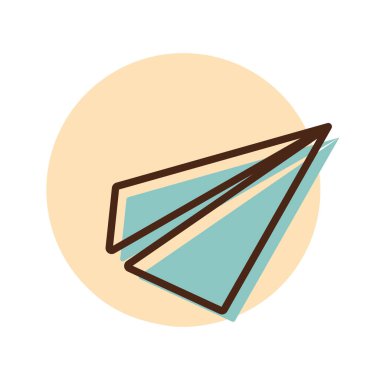 Kağıt uçak, mesaj düzlüğü simgesi. E-ticaret tabelası. Web sitenizin tasarımı için grafik sembolü, logo, uygulama, UI. Vektör illüstrasyonu, EPS10.