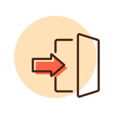 Düz moda giriş simgesi. E-ticaret tabelası. Web sitenizin tasarımı için grafik sembolü, logo, uygulama, UI. Vektör illüstrasyonu, EPS10.