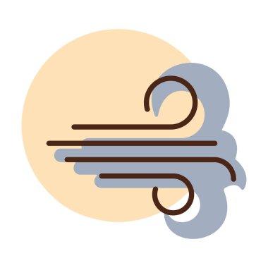 Yüksek rüzgar vektör simgesi. Meteoroloji işareti. Seyahat, turizm ve hava durumu web sitesi ve uygulama tasarımı, logo, uygulama, UI için grafik sembolü