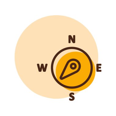 Pusula rüzgar gül vektör simgesi. Güneybatıya doğru. Meteoroloji işareti. Seyahat, turizm ve hava durumu web sitesi ve tasarım, logo, uygulama, UI için grafik sembolü