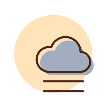 Sis ve bulut vektör simgesi. Meteoroloji işareti. Seyahat, turizm ve hava durumu web sitesi ve uygulama tasarımı, logo, uygulama, UI için grafik sembolü