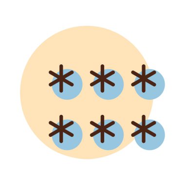 Kar Tanesi vektör simgesi. Meteoroloji işareti. Seyahat, turizm ve hava durumu web sitesi ve uygulama tasarımı, logo, uygulama, UI için grafik sembolü