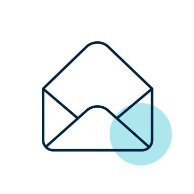 Zarf vektör simgesini aç. E-ticaret tabelası. Web sitenizin tasarımı için grafik sembolü, logo, uygulama, UI. Vektör illüstrasyonu, EPS10.