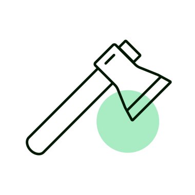 Balta ya da balta vektör simgesi. Kamp ve yürüyüş işareti. Seyahat ve turizm web sitesi ve uygulama tasarımı, logo, uygulama, UI için grafik sembolü