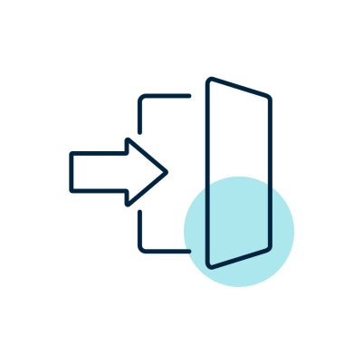 Düz moda giriş simgesi. E-ticaret tabelası. Web sitenizin tasarımı için grafik sembolü, logo, uygulama, UI. Vektör illüstrasyonu, EPS10.