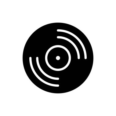 Vinil kayıt, lp plak vektör simgesi. Müzik işareti. Müzik ve ses web sitesi için grafik sembolü ve uygulama tasarımı, logo, uygulama, UI